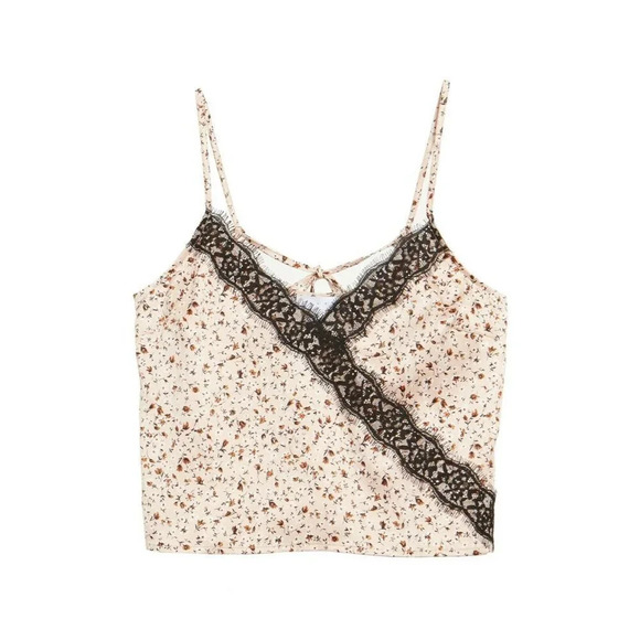 Leith Lace Trim Camisole Floral V-Neck sz M NWOT - Picture 1 of 12